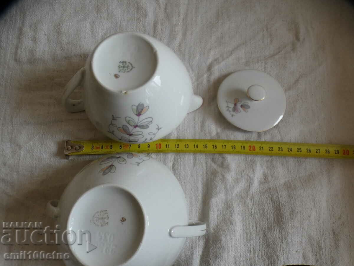 A beautiful set of old Czech porcelain Sugar Bowl and Jug - 6 A beautiful set of old Czech porcelain Sugar Bowl and Jug - 6