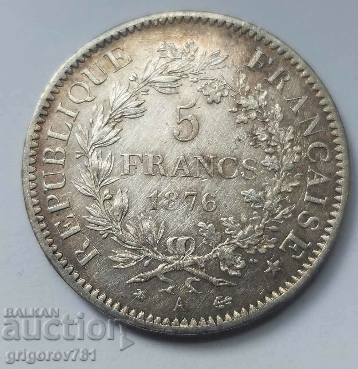 5 Franci Argint Franța 1876 O monedă de argint #142 cu preț € 34.26 | 67.01 BGN