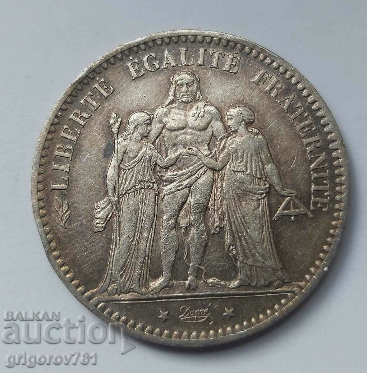 5 Francs Silver France 1876 A Silver Coin #142