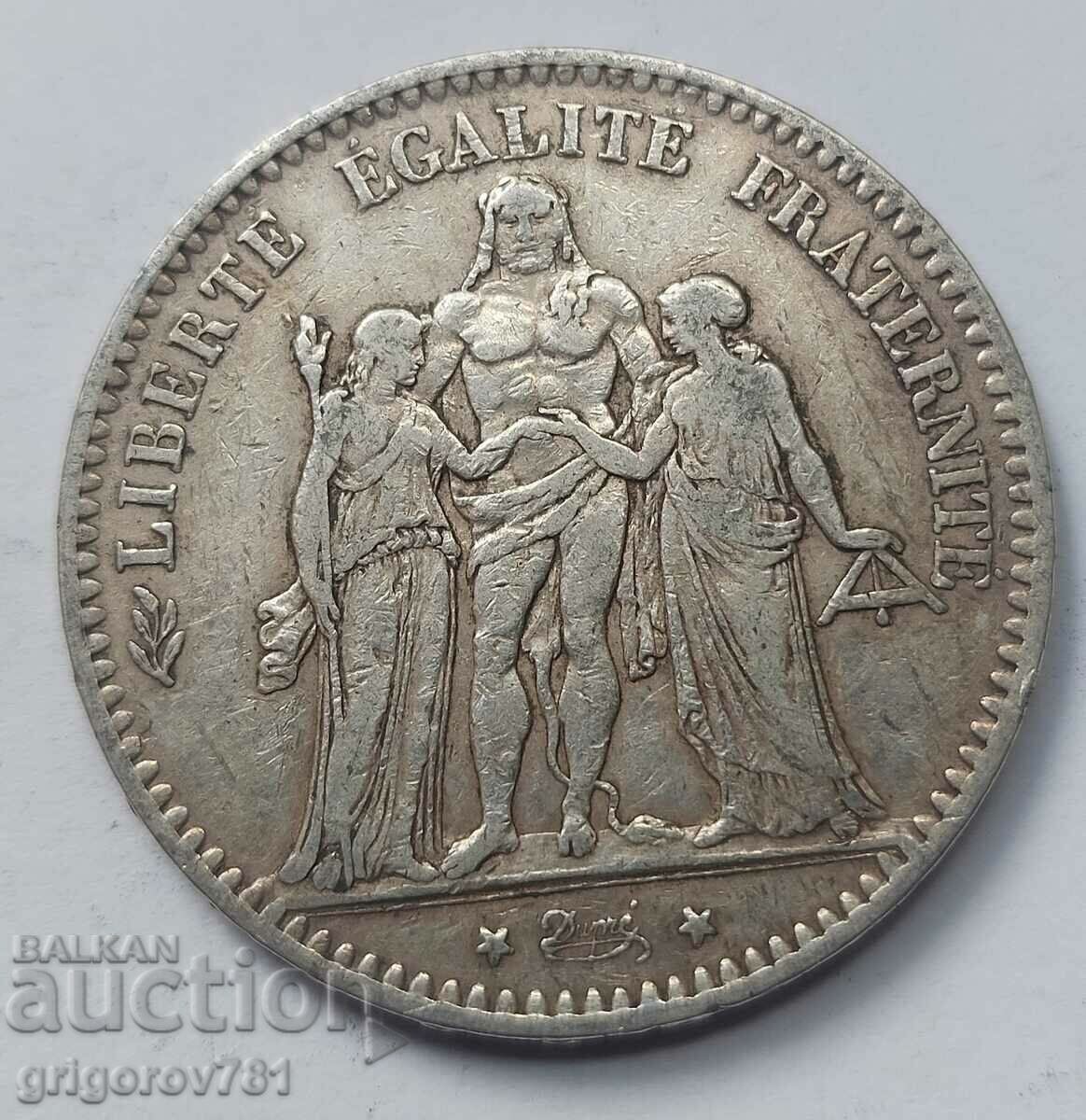 5 Francs Silver France 1875 A Silver Coin #144