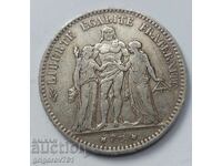 5 Francs Silver France 1875 A Silver Coin #144
