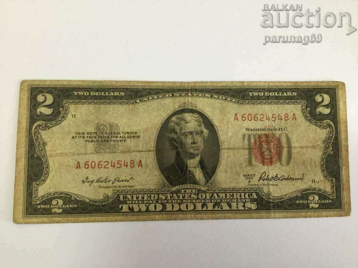 USA 2 Dollars 1953 RED STAMP