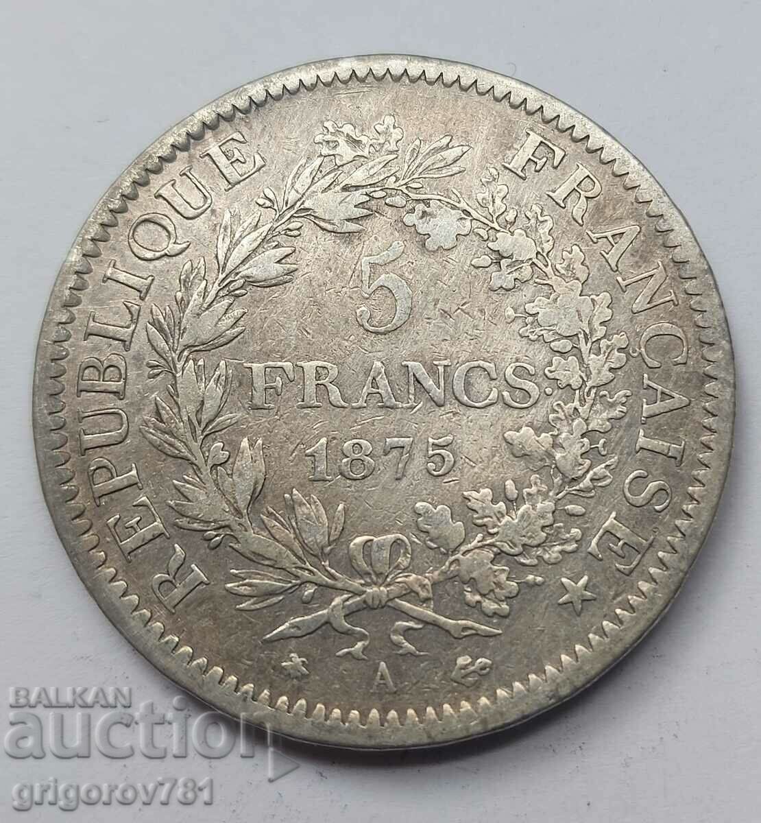 5 Φράγκα Ασήμι Γαλλία 1875 Ένα ασημένιο νόμισμα #145 με τιμή € 33.23 | 64.99 BGN