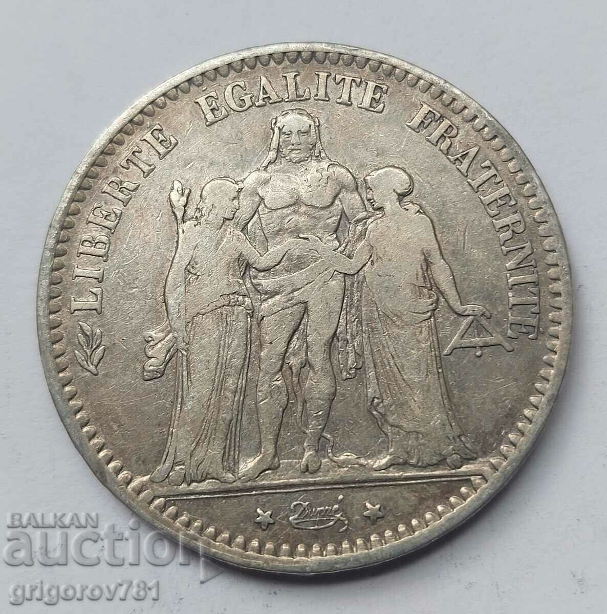 5 Francs Silver France 1875 A Silver Coin #145