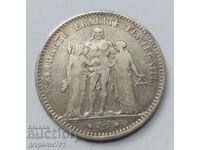 5 Francs Silver France 1875 A Silver Coin #145