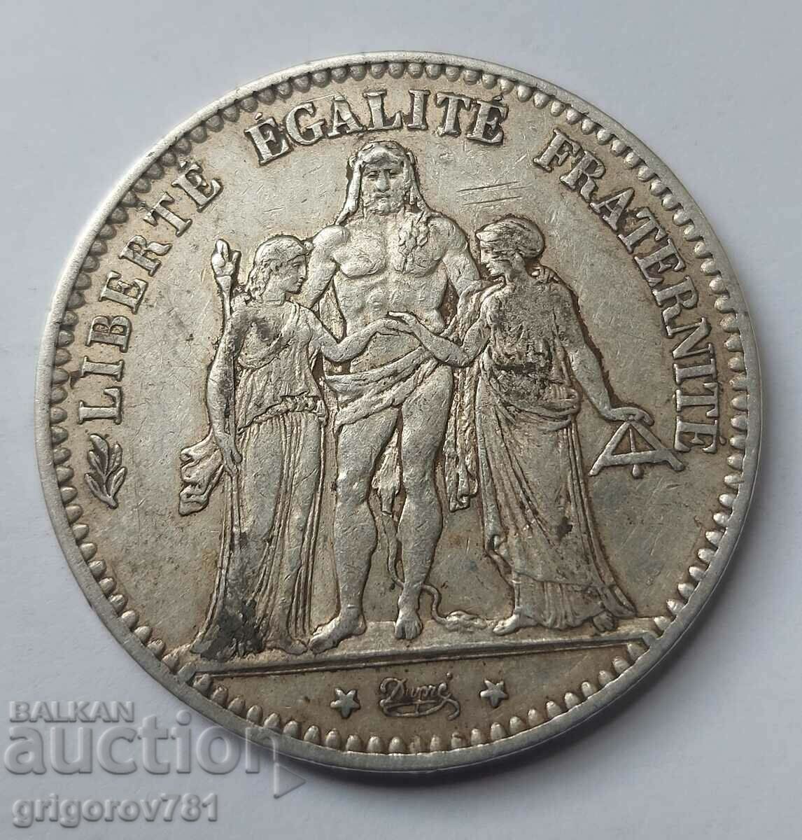 5 Francs Silver France 1875 A Silver Coin #146