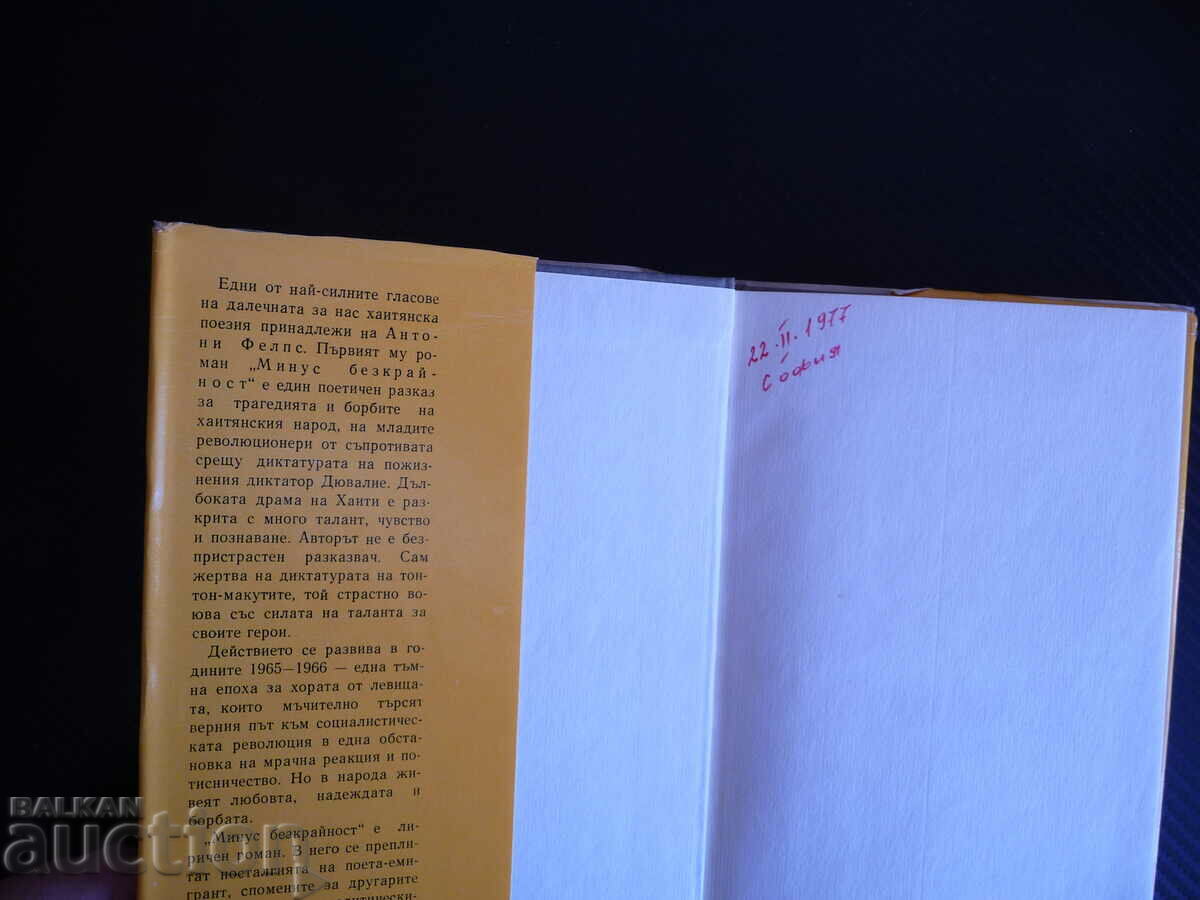 Minus Infinity - Antony Phelps Haitian Novel Haiti with price 1.50 BGN | € 0.77 Minus Infinity - Antony Phelps Haitian Novel Haiti with price 1.50 BGN | € 0.77