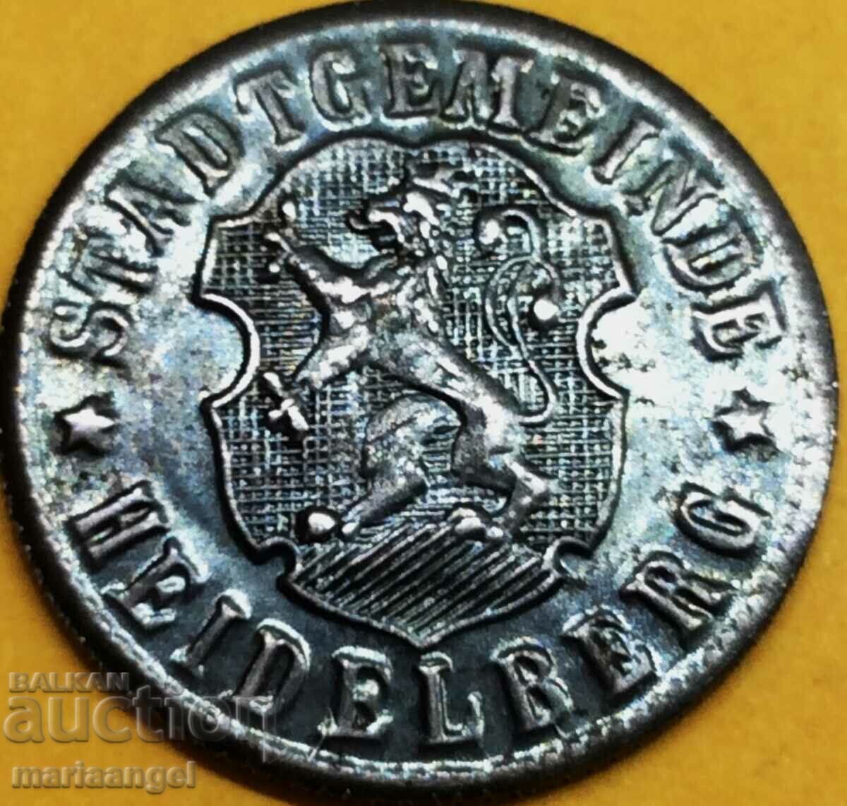 50 Pfennig 1917 Germany Heidelberg Notgeld (WWI Money) 22mm
