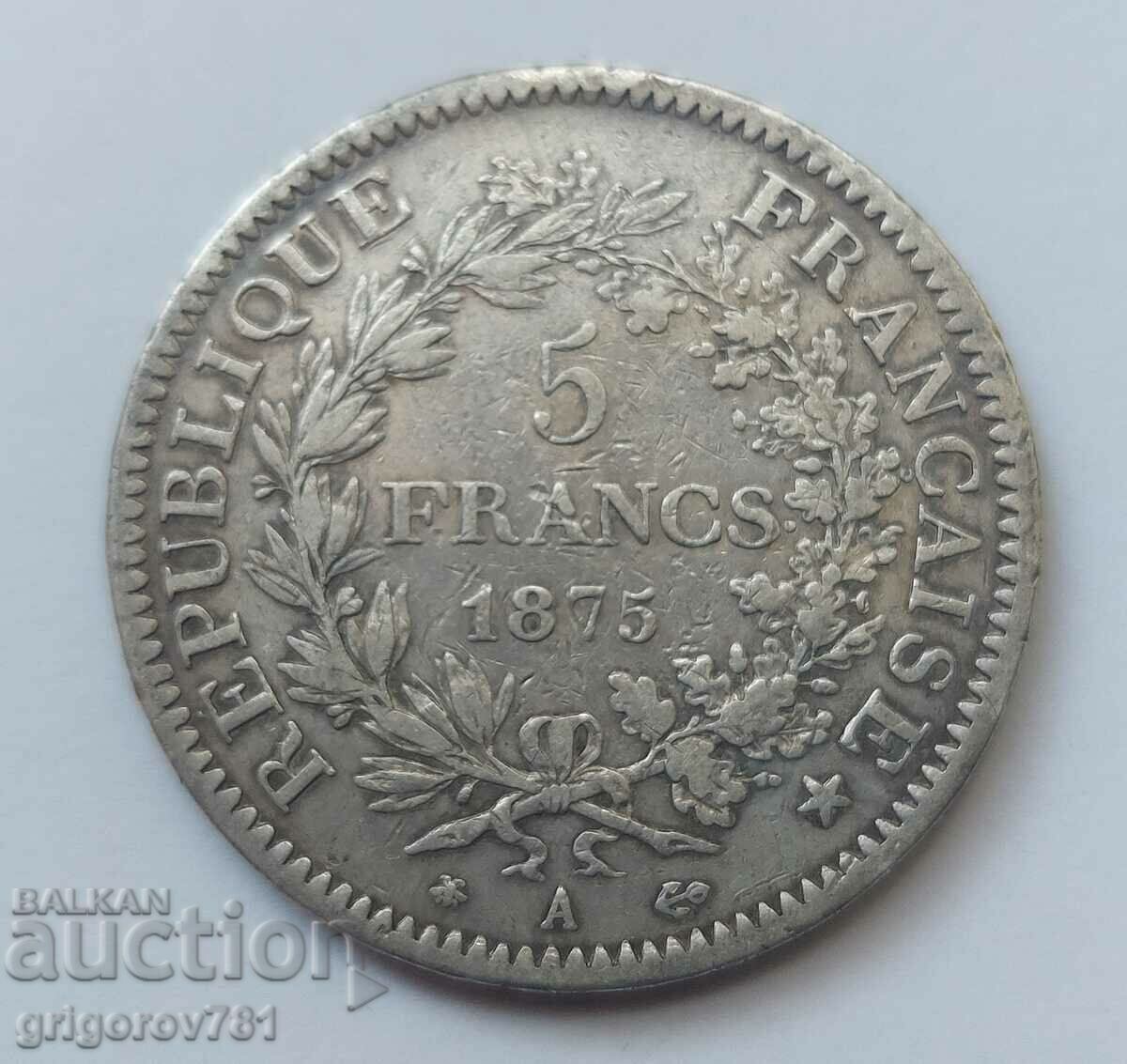 5 Franci Argint Franța 1875 O monedă de argint #151 cu preț € 34.26 | 67.01 BGN