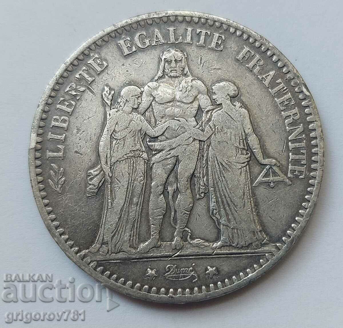 5 Francs Silver France 1875 A Silver Coin #151