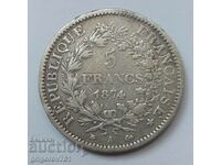 5 Francs Silver France 1874 A Silver Coin #152