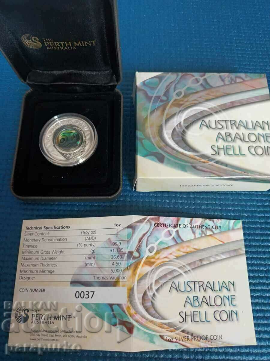 Argint 1 oz COJĂ DE ABALONE AUSTRALIAN 2014 CITEȘTE!!!