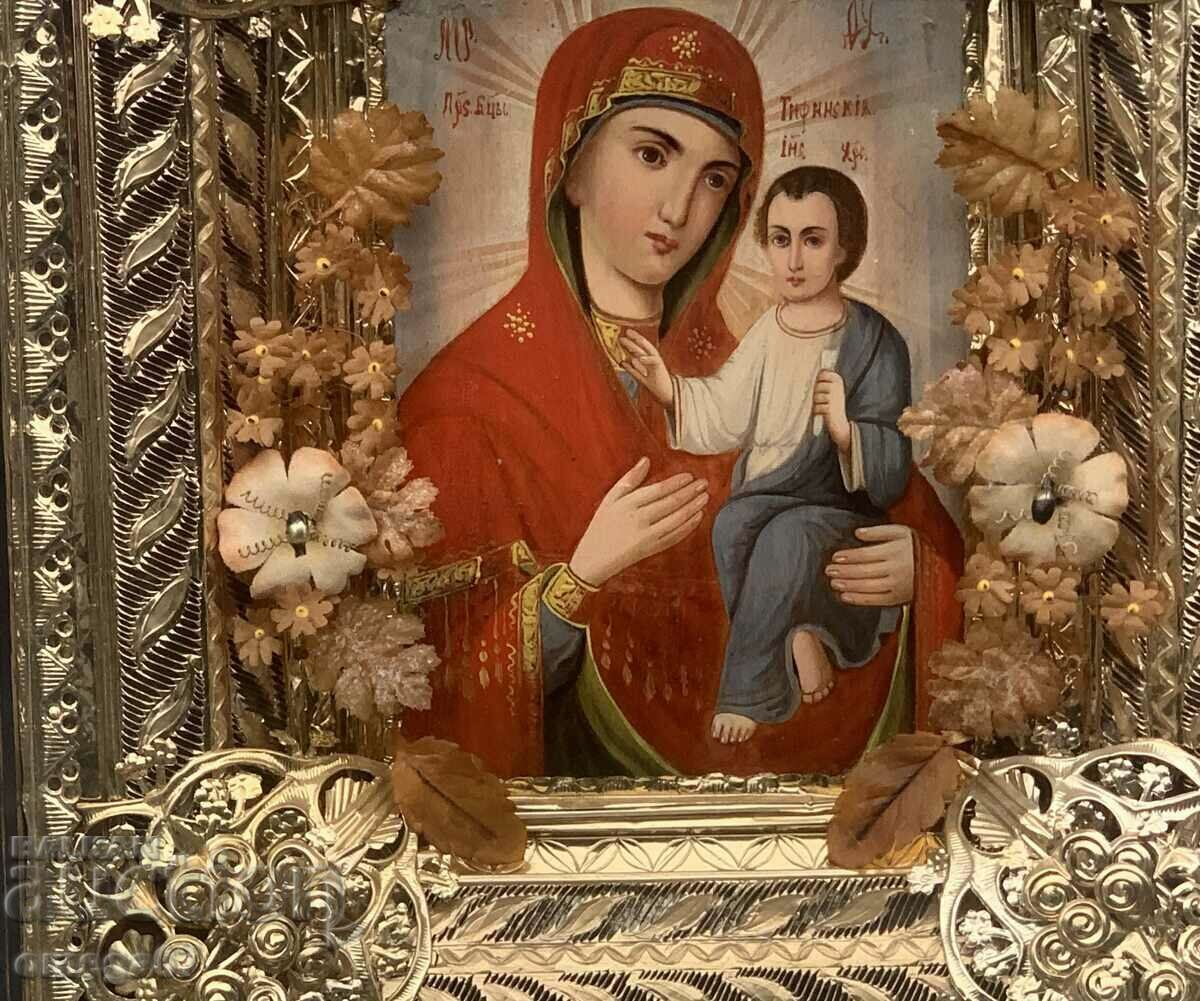 Аукцион Домашна празнична икона Тихвинская чудотворна Богородица