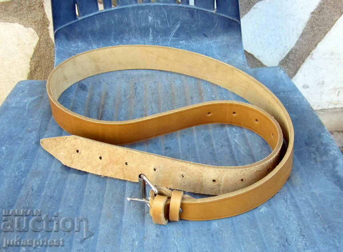 old Bulgarian military military leather belt unused new