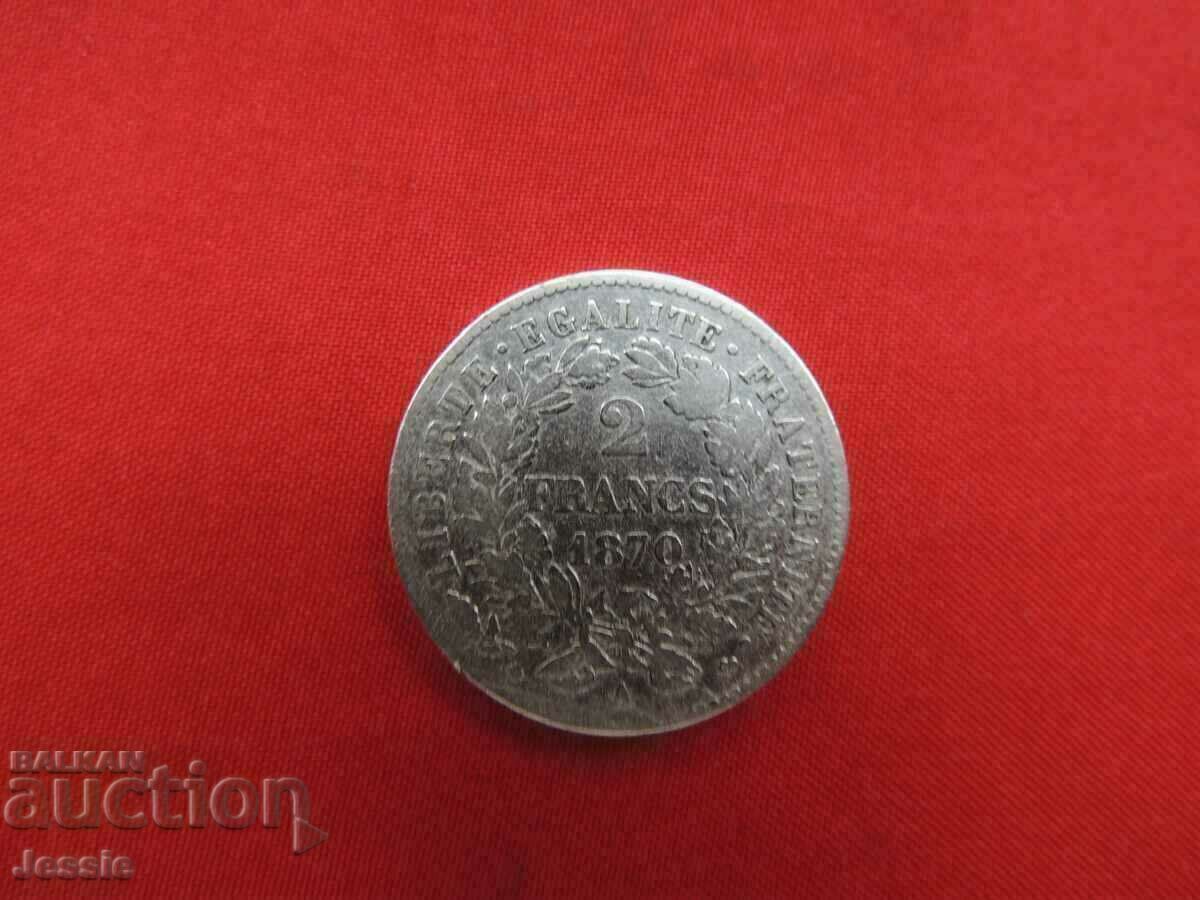 2 Francs 1870 A France silver - Paris