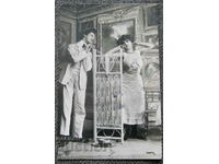 1908 ερωτική ρομαντική καρτ ποστάλ κωδικοποιημένο κείμενο για υπολογιστή