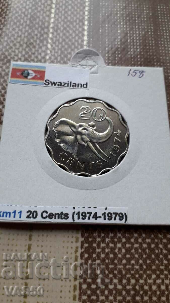 158. SWAZILANDA-20c. 1974