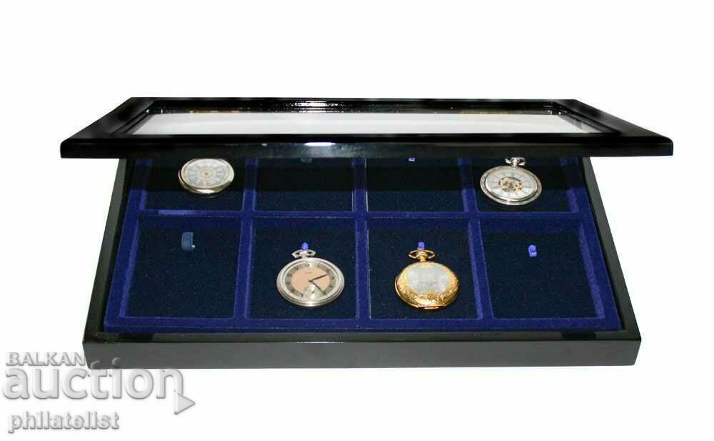 Luxury wooden box - showcase SAFE for 8 pocket watches with price 117.00 BGN | € 59.82 Luxury wooden box - showcase SAFE for 8 pocket watches with price 117.00 BGN | € 59.82