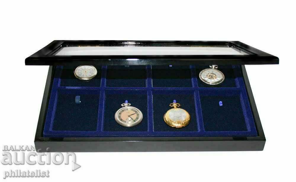 Luxury wooden box - showcase SAFE for 8 pocket watches with price 117.00 BGN | € 59.82 Luxury wooden box - showcase SAFE for 8 pocket watches with price 117.00 BGN | € 59.82
