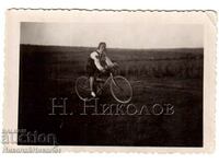 SMALL OLD PHOTO OF GIRL ON BICYCLE G080