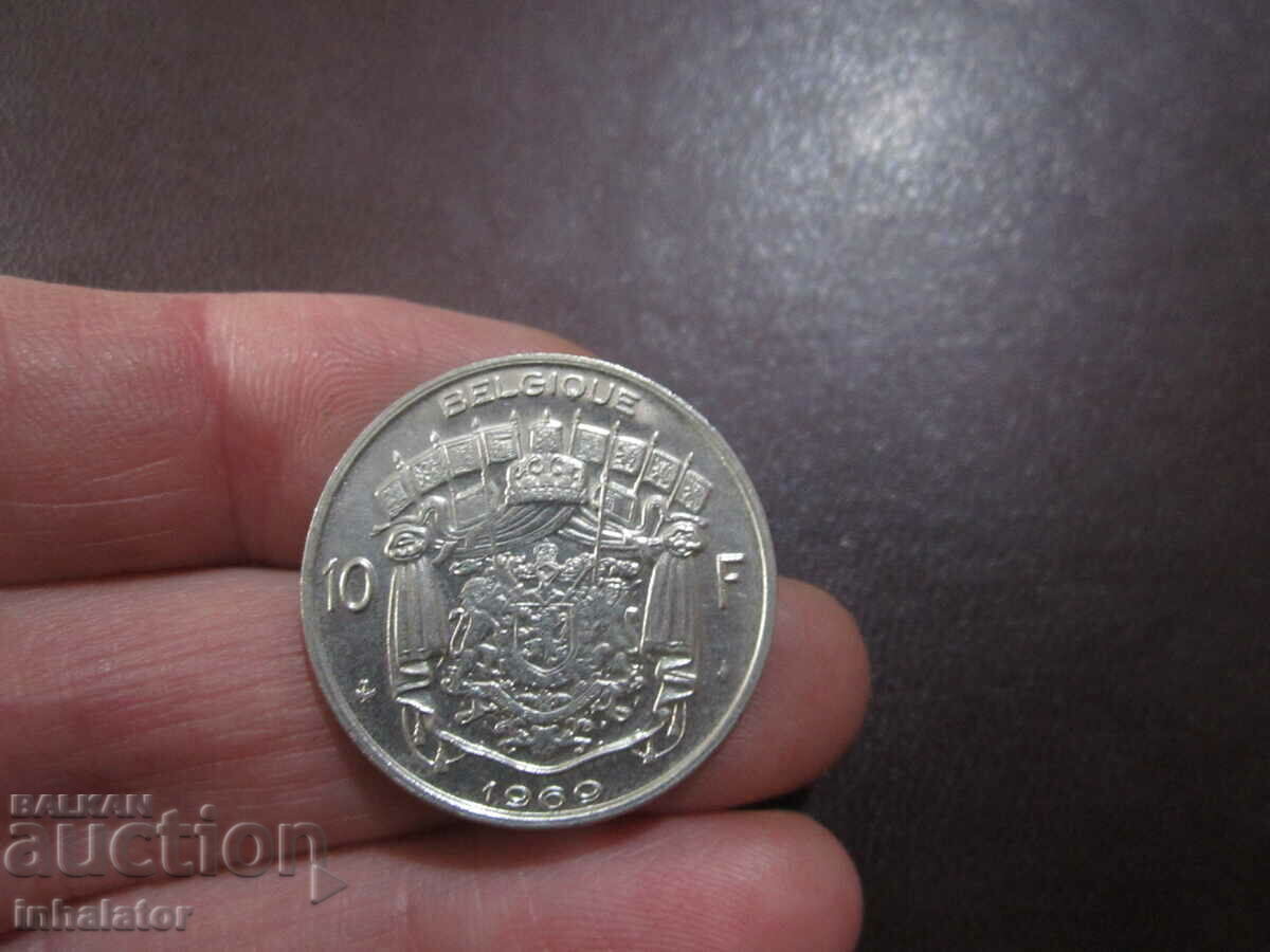 BELGIA 10 franci 1969