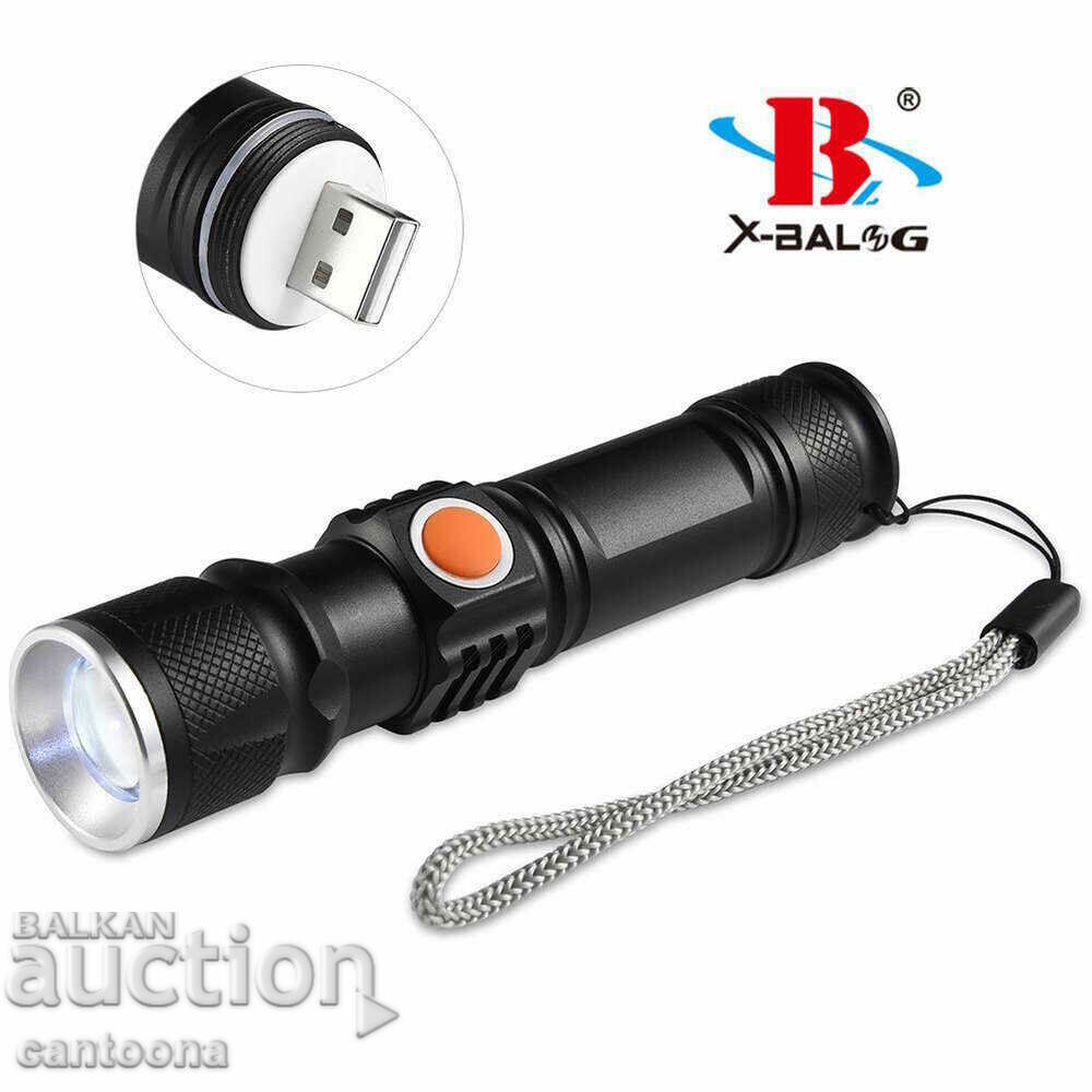 Bailong BL-515 - επαναφορτιζόμενος φακός LED cree T6 με φόρτιση USB