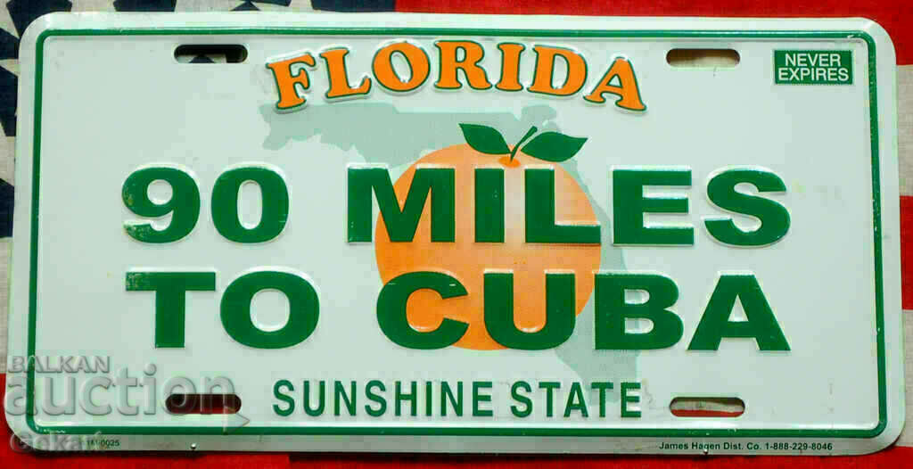 Metal Sign FLORIDA 90 MILES TO CUBA USA