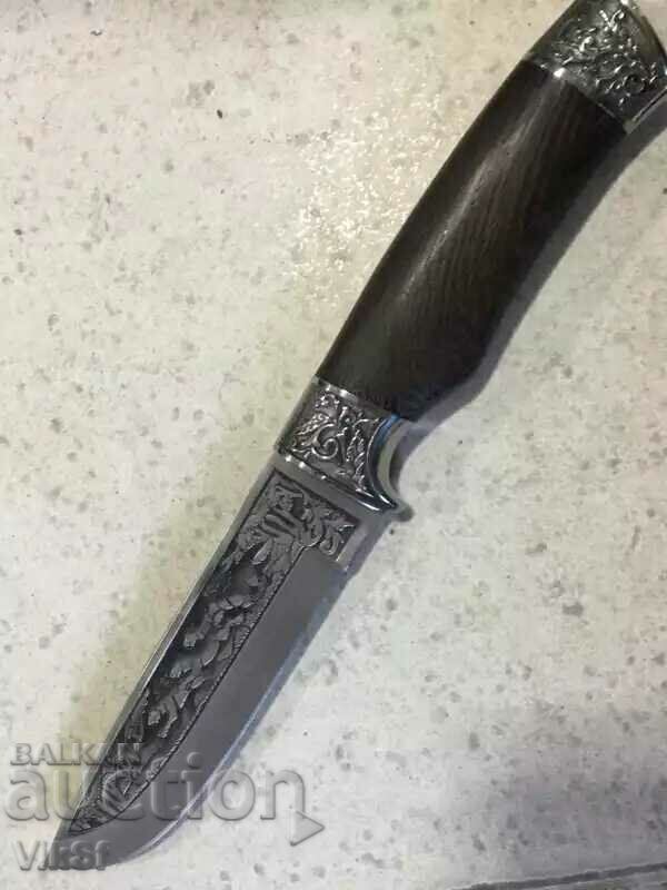 Πλούσια χαραγμένο κυνηγετικό μαχαίρι St. 65x13, διαστάσεις 120x230