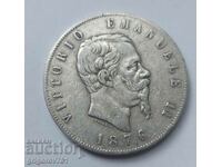 5 Lira Silver Italy 1876 Silver Coin #200