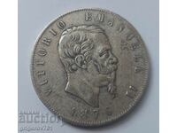 Moneda de argint de 5 lire Italia 1876 #201