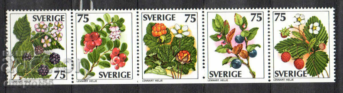 1977. Sweden. Forest fruits. Strip.