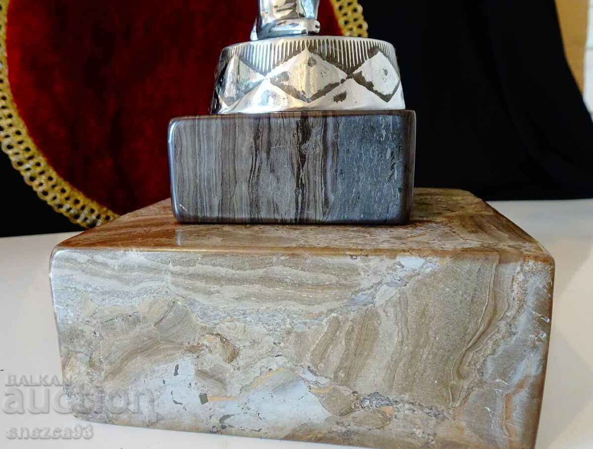 Pewter figurine of a darts player 3 kg. - 6 Pewter figurine of a darts player 3 kg. - 6