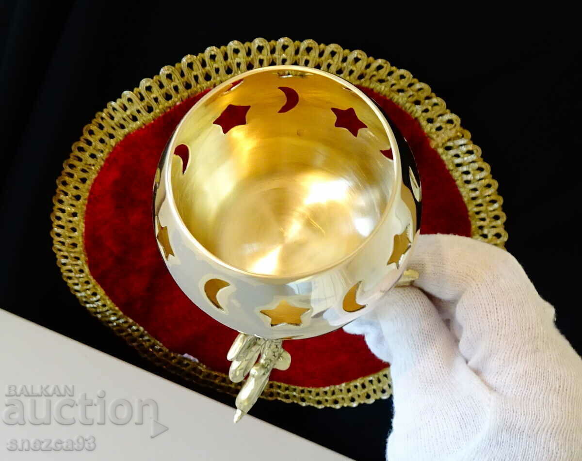 Delivery of Bronze candlestick, fish, Christianity, moon, stars Delivery of Bronze candlestick, fish, Christianity, moon, stars