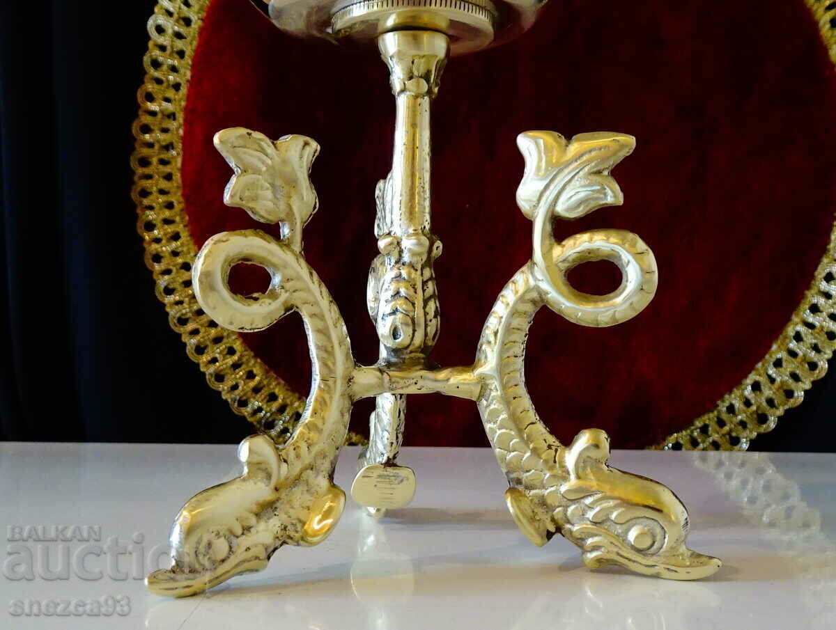 Bronze candlestick, fish, Christianity, moon, stars - 5 Bronze candlestick, fish, Christianity, moon, stars - 5