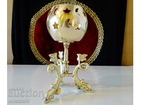 Χάλκινο κηροπήγιο, ψάρια, χριστιανισμός, φεγγάρι, αστέρια