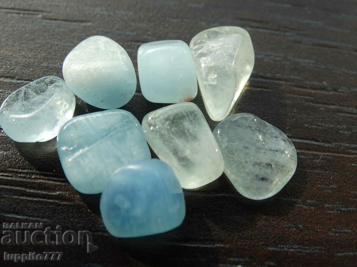 Delivery of 23.80 carat natural polished aquamarine 8 pieces Delivery of 23.80 carat natural polished aquamarine 8 pieces