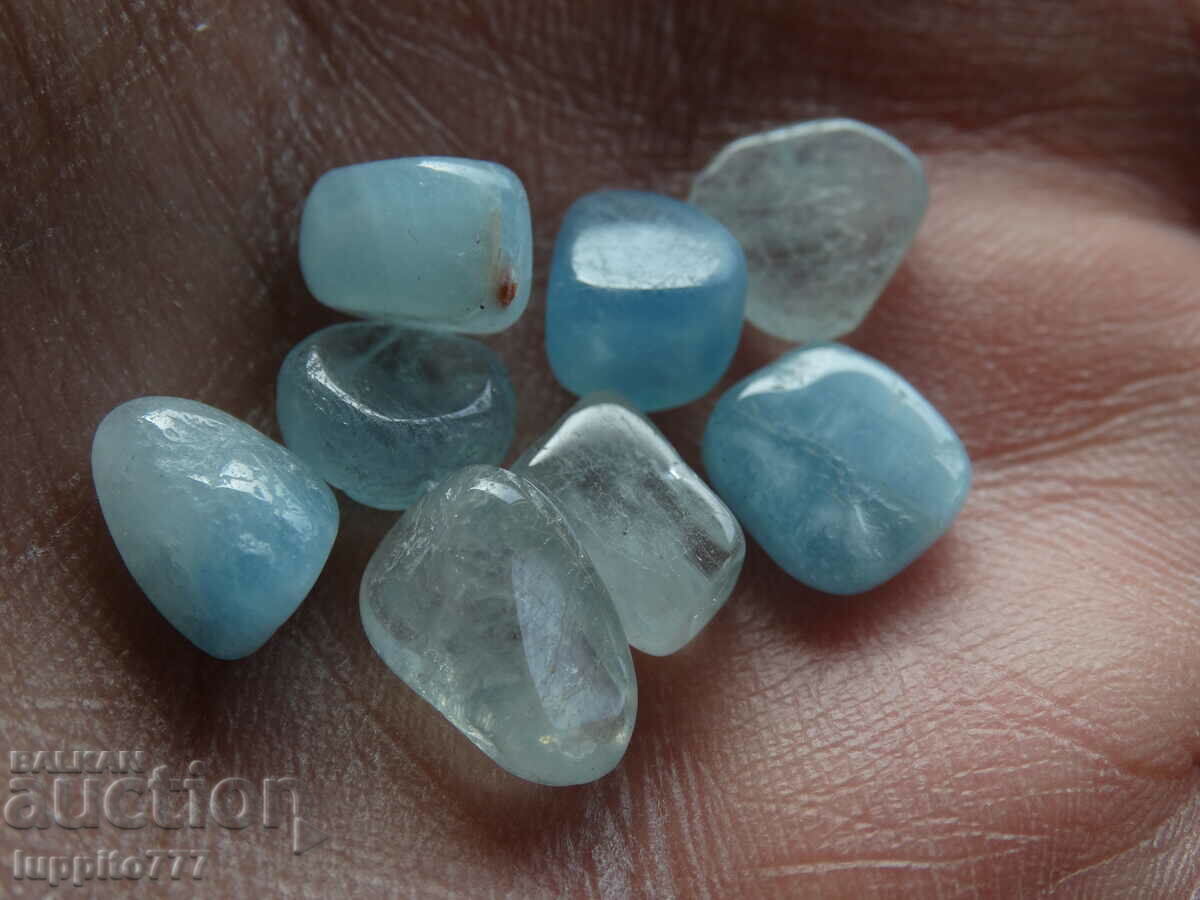 23.80 carat natural polished aquamarine 8 pieces - 5 23.80 carat natural polished aquamarine 8 pieces - 5