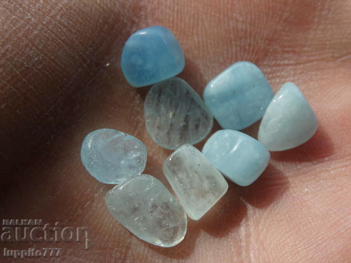 23.80 carat natural polished aquamarine 8 pieces - 6 23.80 carat natural polished aquamarine 8 pieces - 6