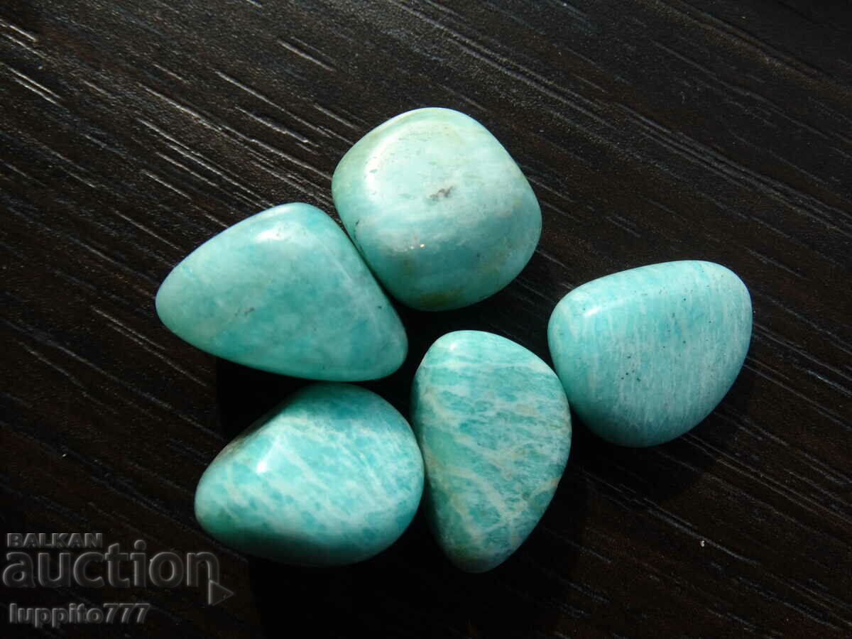 87.50 carat natural polished amazonite 5 pieces