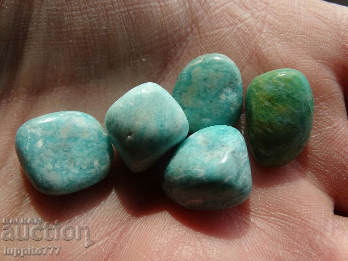 88,60 carate amazonit natural lustruit 5 buc - 5 88,60 carate amazonit natural lustruit 5 buc - 5