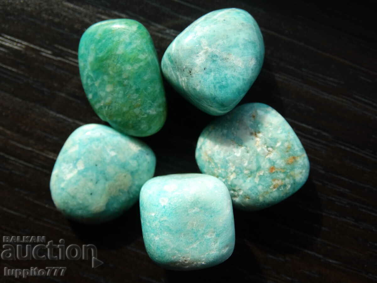 88.60 carat natural polished amazonite 5 pieces