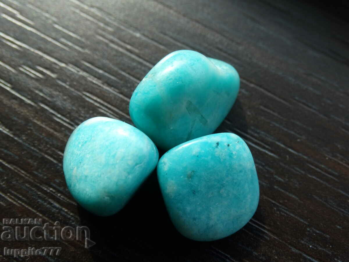 43.25 carat natural polished amazonite 3 pieces