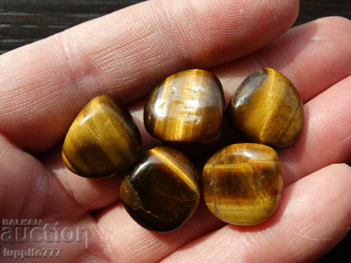 Φυσικό μάτι τίγρης 102,30 καρατίων 5 τεμάχια με τιμή 49.99 BGN | € 25.56 Φυσικό μάτι τίγρης 102,30 καρατίων 5 τεμάχια με τιμή 49.99 BGN | € 25.56