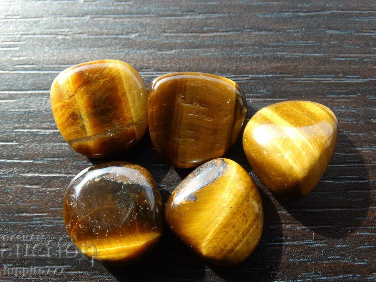 Παράδοση Φυσικό μάτι τίγρης 102,30 καρατίων 5 τεμάχια Παράδοση Φυσικό μάτι τίγρης 102,30 καρατίων 5 τεμάχια