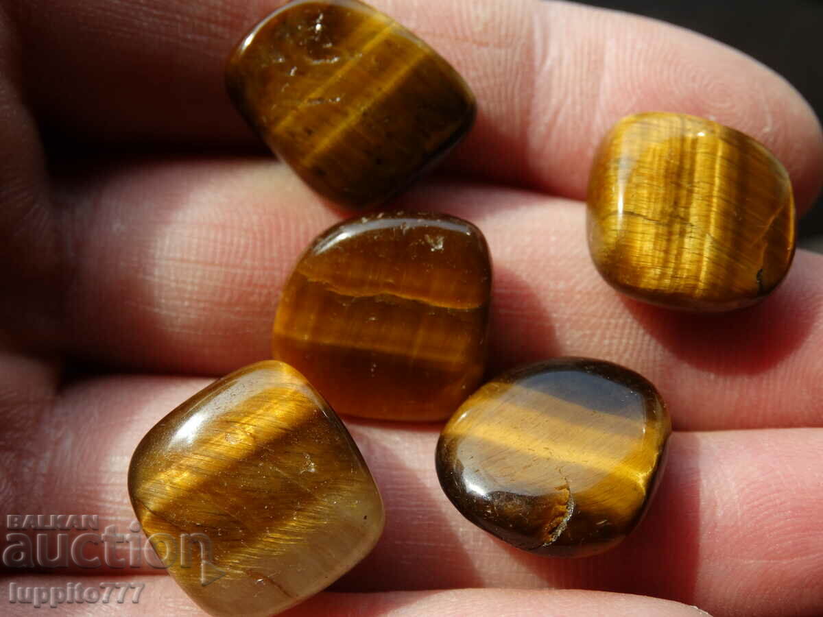 Παράδοση Φυσικό μάτι τίγρης 102,85 καρατίων 5 τεμάχια Παράδοση Φυσικό μάτι τίγρης 102,85 καρατίων 5 τεμάχια