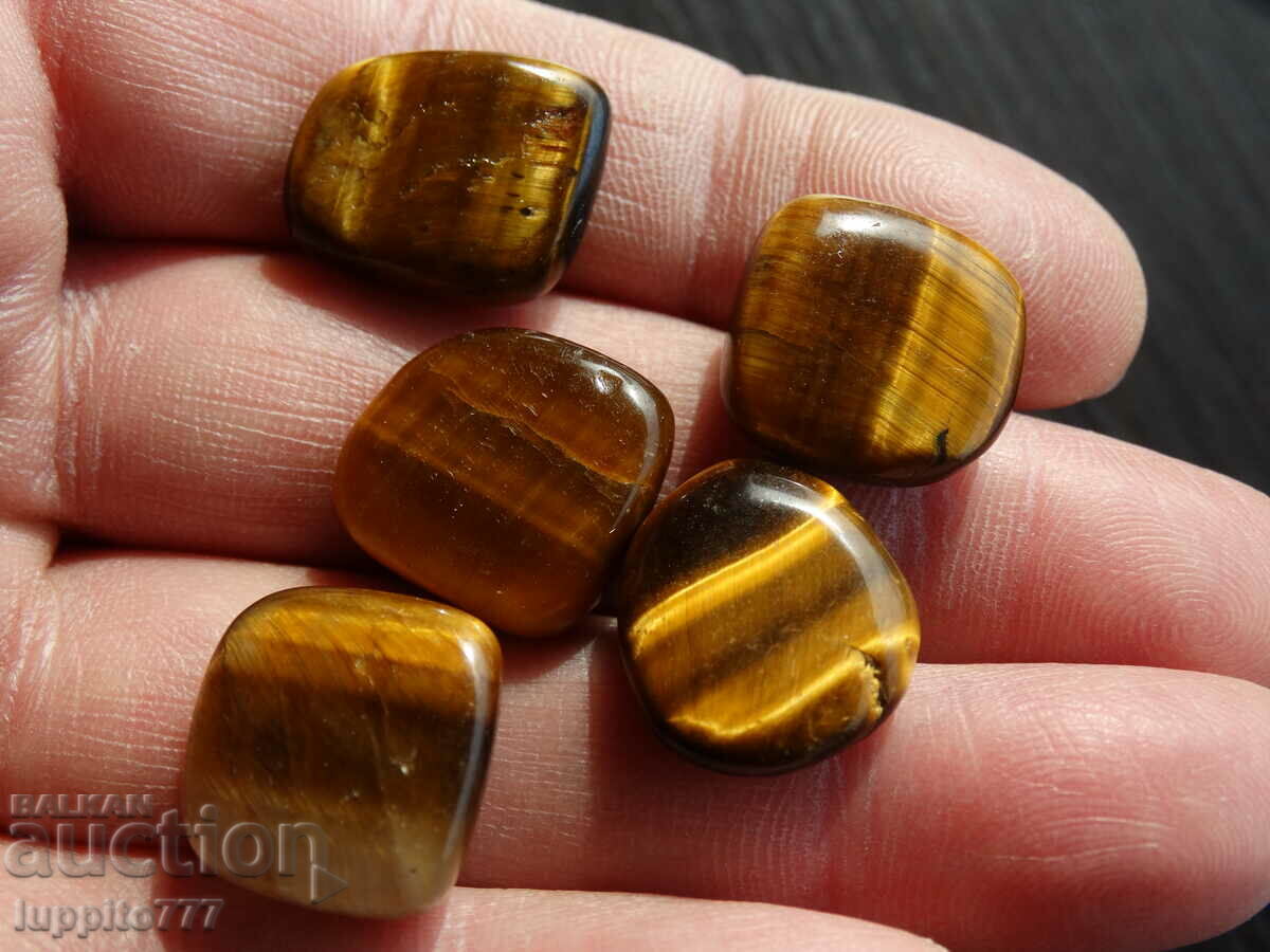 Φυσικό μάτι τίγρης 102,85 καρατίων 5 τεμάχια - 5 Φυσικό μάτι τίγρης 102,85 καρατίων 5 τεμάχια - 5