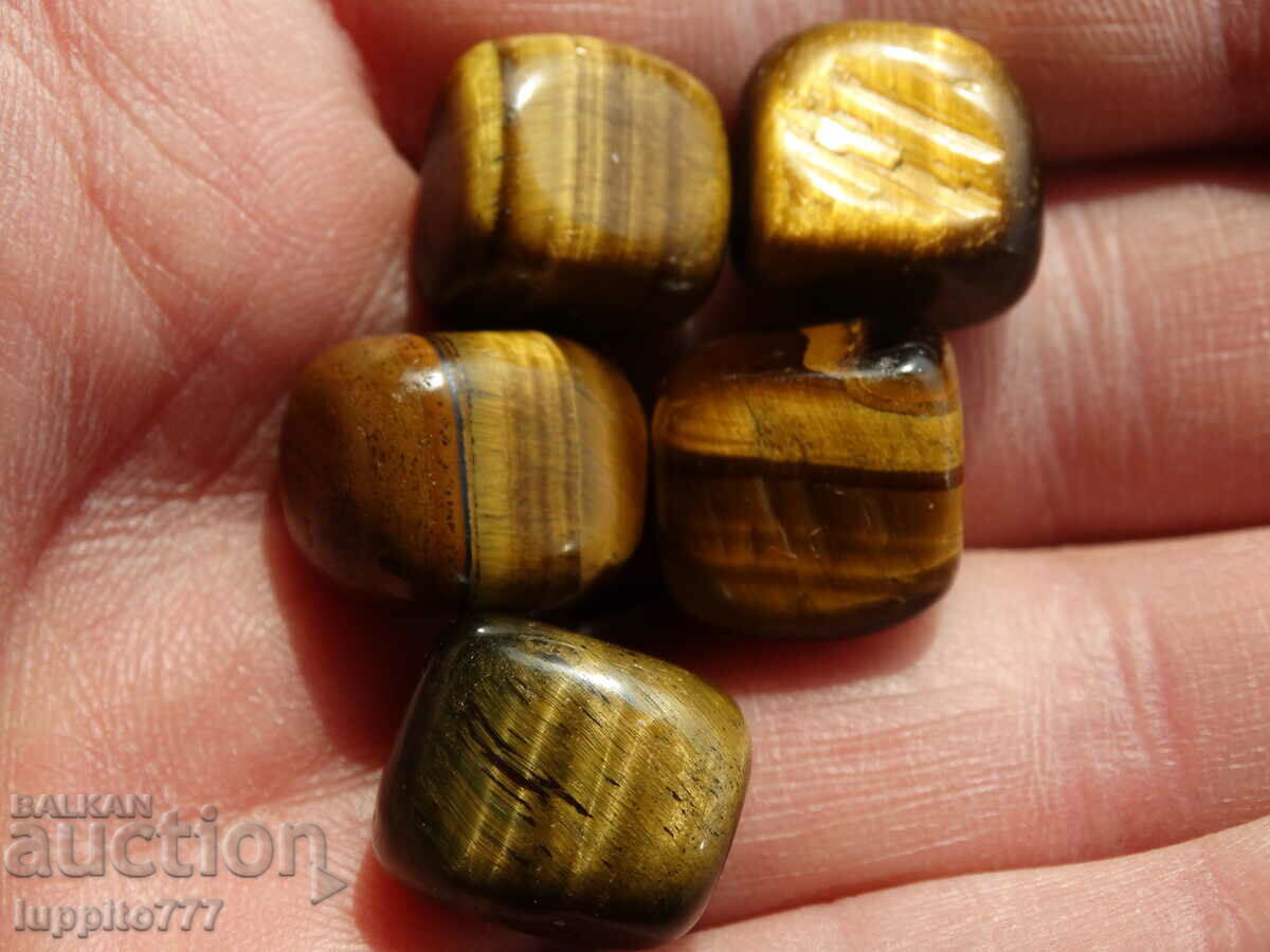 Παράδοση Φυσικό μάτι τίγρης 109.870 καρατίων 5 τεμάχια Παράδοση Φυσικό μάτι τίγρης 109.870 καρατίων 5 τεμάχια