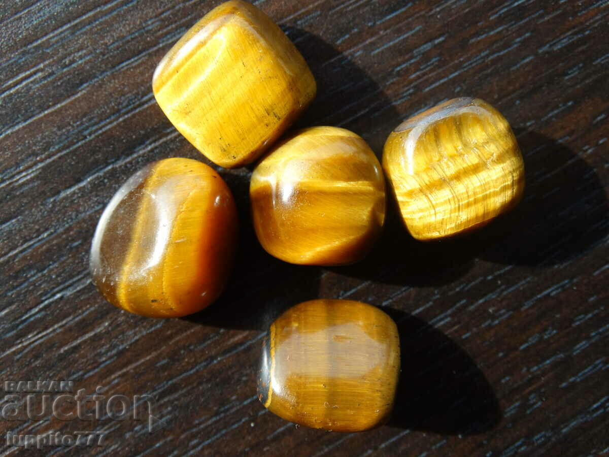 Φυσικό μάτι τίγρης 94,70 καρατίων 5 τεμάχια με τιμή 59.99 BGN | € 30.67 Φυσικό μάτι τίγρης 94,70 καρατίων 5 τεμάχια με τιμή 59.99 BGN | € 30.67