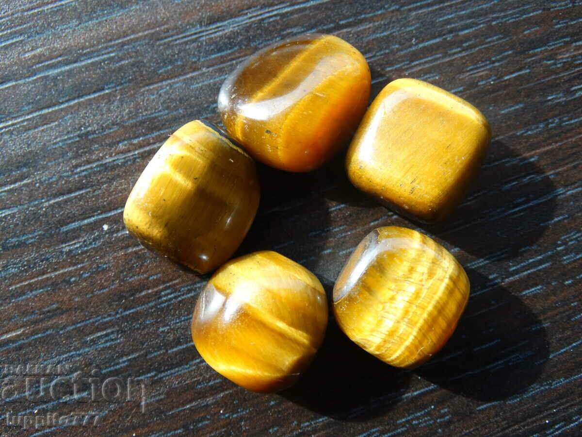 Δημοπρασία Φυσικό μάτι τίγρης 94,70 καρατίων 5 τεμάχια Δημοπρασία Φυσικό μάτι τίγρης 94,70 καρατίων 5 τεμάχια