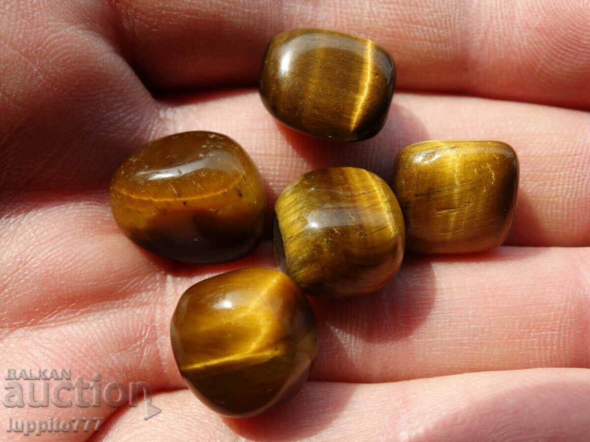 Παράδοση Φυσικό μάτι τίγρης 94,70 καρατίων 5 τεμάχια Παράδοση Φυσικό μάτι τίγρης 94,70 καρατίων 5 τεμάχια